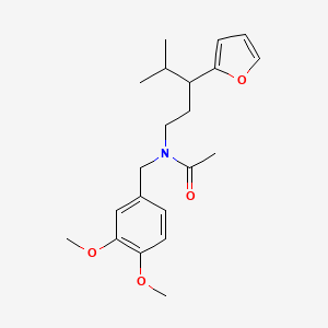 molecular formula C21H29NO4 B14154707 N-[(3,4-dimethoxyphenyl)methyl]-N-[3-(furan-2-yl)-4-methylpentyl]acetamide CAS No. 896823-15-7