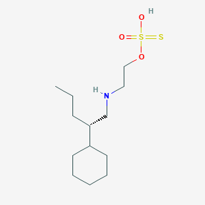 molecular formula C13H27NO3S2 B14154758 S-2-((2-Cyclohexylpentyl)amino)ethyl thiosulfate CAS No. 21209-05-2