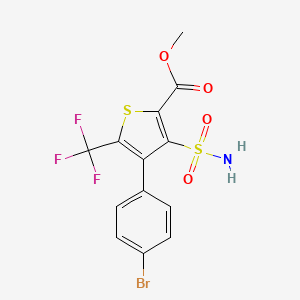 4-(4-Bromo-phenyl)-3-sulfamoyl-5-trifluoromethylthiophene-2-carboxylic acid methyl ester