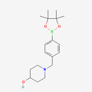 1-{[4-(Tetramethyl-1,3,2-dioxaborolan-2-yl)phenyl]methyl}piperidin-4-ol