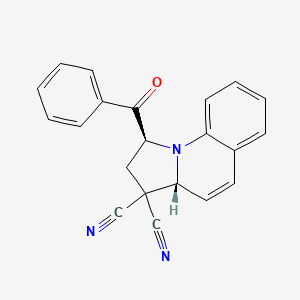 molecular formula C21H15N3O B14154875 (1S,3aR)-1-(phenylcarbonyl)-1,2-dihydropyrrolo[1,2-a]quinoline-3,3(3aH)-dicarbonitrile CAS No. 308289-60-3