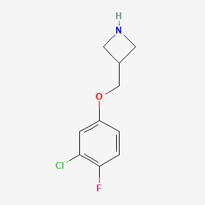 molecular formula C10H11ClFNO B1415489 3-[(3-Chloro-4-fluorophenoxy)methyl]azetidine CAS No. 1864587-95-0