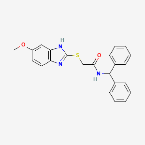 molecular formula C23H21N3O2S B14155030 N-(diphenylmethyl)-2-[(5-methoxy-1H-benzimidazol-2-yl)sulfanyl]acetamide CAS No. 333432-85-2