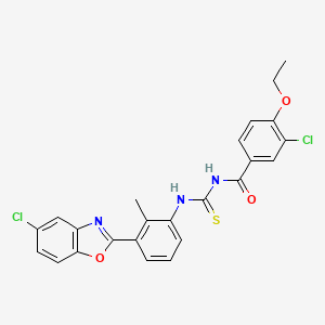 molecular formula C24H19Cl2N3O3S B14155082 3-chloro-N-{[3-(5-chloro-1,3-benzoxazol-2-yl)-2-methylphenyl]carbamothioyl}-4-ethoxybenzamide CAS No. 443292-76-0