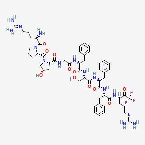 molecular formula C55H74F3N15O11 B14155133 Arg-pro-hyp-gly-phe-ser-phe-phe-arg-trifluoroacetic acid CAS No. 117201-47-5