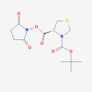 molecular formula C13H18N2O6S B14155142 tert-butyl (4R)-4-{[(2,5-dioxopyrrolidin-1-yl)oxy]carbonyl}-1,3-thiazolidine-3-carboxylate CAS No. 137018-94-1