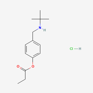 molecular formula C14H22ClNO2 B14155216 4-[(Tert-butylamino)methyl]phenyl propanoate hydrochloride CAS No. 462599-72-0