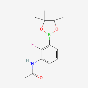 molecular formula C14H19BFNO3 B1415525 N-[2-fluoro-3-(4,4,5,5-tetramethyl-1,3,2-dioxaborolan-2-yl)phenyl]acetamide CAS No. 1356943-52-6