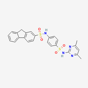 molecular formula C25H22N4O4S2 B14155288 N-{4-[(4,6-dimethylpyrimidin-2-yl)sulfamoyl]phenyl}-9H-fluorene-2-sulfonamide CAS No. 332163-16-3