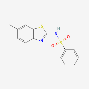 molecular formula C14H12N2O2S2 B14155319 N-(6-methylbenzo[d]thiazol-2-yl)benzenesulfonamide CAS No. 118221-32-2