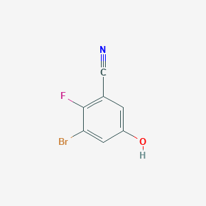 molecular formula C7H3BrFNO B1415534 3-Bromo-2-fluoro-5-hydroxybenzonitrile CAS No. 1804908-32-4