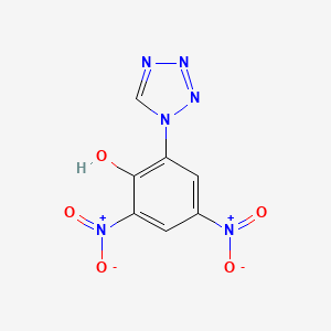 molecular formula C7H4N6O5 B14155580 2,4-Dinitro-6-(tetrazol-1-yl)phenol CAS No. 206444-04-4