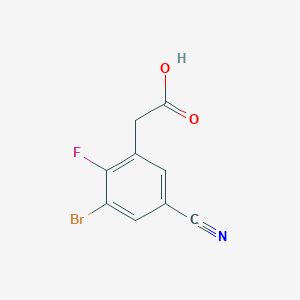 molecular formula C9H5BrFNO2 B1415559 3-Bromo-5-cyano-2-fluorophenylacetic acid CAS No. 1807022-32-7