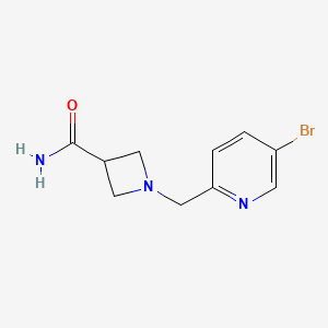 molecular formula C10H12BrN3O B1415568 1-[(5-Bromopyridin-2-yl)methyl]azetidine-3-carboxamide CAS No. 1854478-72-0