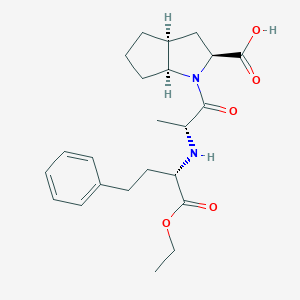 molecular formula C23H32N2O5 B141558 (2S,3aS,6aS)-1-((2R)-2-(((1S)-1-(乙氧羰基)-3-苯基丙基)氨基)丙酰)八氢环戊(b)吡咯-2-羧酸 CAS No. 129939-65-7