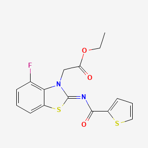 molecular formula C16H13FN2O3S2 B14155812 Ethyl [(2Z)-4-fluoro-2-[(thiophene-2-carbonyl)imino]-1,3-benzothiazol-3(2H)-yl]acetate CAS No. 6282-03-7