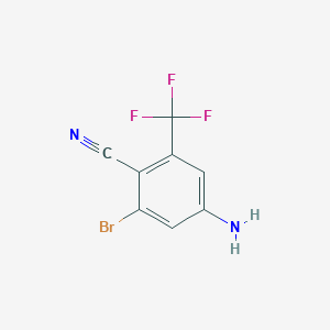 molecular formula C8H4BrF3N2 B1415583 3-Bromo-4-cyano-5-(trifluoromethyl)aniline CAS No. 1806849-44-4