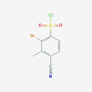 molecular formula C8H5BrClNO2S B1415615 2-Bromo-4-cyano-3-methylbenzenesulfonyl chloride CAS No. 1806060-29-6
