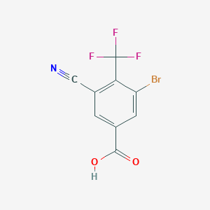 molecular formula C9H3BrF3NO2 B1415620 3-Bromo-5-cyano-4-(trifluoromethyl)benzoic acid CAS No. 1807047-77-3