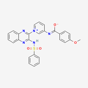 molecular formula C27H21N5O4S B14156261 N-[1-[3-(benzenesulfonamido)quinoxalin-2-yl]pyridin-1-ium-3-yl]-4-methoxybenzenecarboximidate CAS No. 4831-30-5