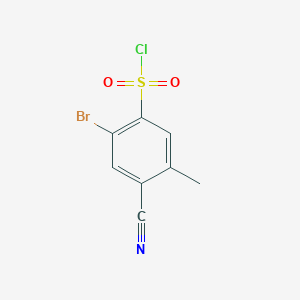 molecular formula C8H5BrClNO2S B1415629 2-Bromo-4-cyano-5-methylbenzenesulfonyl chloride CAS No. 1805571-78-1