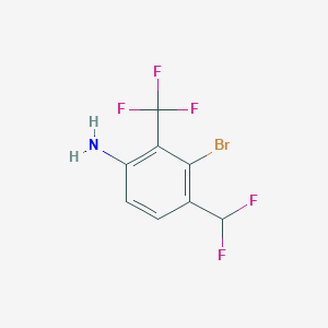 molecular formula C8H5BrF5N B1415650 3-Bromo-4-difluoromethyl-2-(trifluoromethyl)aniline CAS No. 1807120-04-2