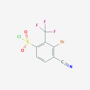 molecular formula C8H2BrClF3NO2S B1415651 3-Bromo-4-cyano-2-(trifluoromethyl)benzenesulfonyl chloride CAS No. 1805100-84-8