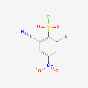 molecular formula C7H2BrClN2O4S B1415653 2-Bromo-6-cyano-4-nitrobenzenesulfonyl chloride CAS No. 1805597-09-4