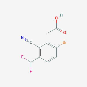 molecular formula C10H6BrF2NO2 B1415655 6-Bromo-2-cyano-3-(difluoromethyl)phenylacetic acid CAS No. 1807030-29-0