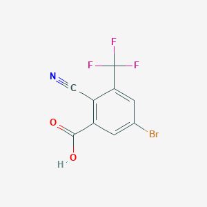 molecular formula C9H3BrF3NO2 B1415657 5-Bromo-2-cyano-3-(trifluoromethyl)benzoic acid CAS No. 1805500-04-2