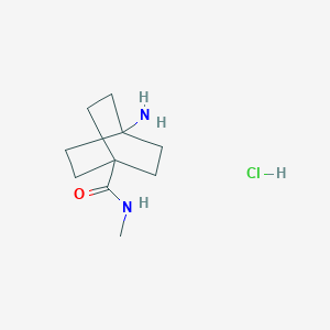 molecular formula C10H19ClN2O B1415660 4-Aminobicyclo[2.2.2]octane-1-carboxylic acid methylamide hydrochloride CAS No. 2206607-66-9