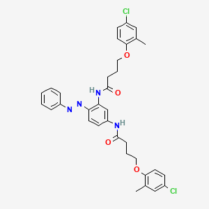 molecular formula C34H34Cl2N4O4 B14156778 N,N'-{4-[(E)-phenyldiazenyl]benzene-1,3-diyl}bis[4-(4-chloro-2-methylphenoxy)butanamide] CAS No. 548482-35-5
