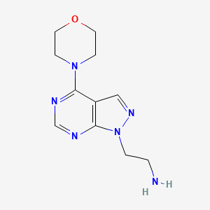 molecular formula C11H16N6O B1415682 [2-(4-morpholin-4-yl-1H-pyrazolo[3,4-d]pyrimidin-1-yl)ethyl]amine CAS No. 1105196-39-1
