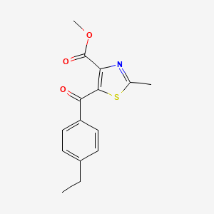 molecular formula C15H15NO3S B1415683 Methyl 5-(4-ethylbenzoyl)-2-methyl-1,3-thiazole-4-carboxylate CAS No. 1105193-72-3