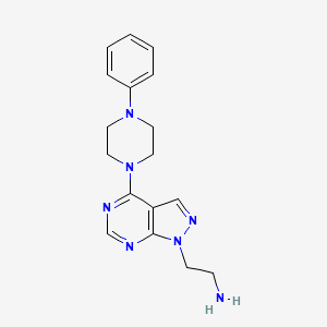 molecular formula C17H21N7 B1415684 2-[4-(4-Phenylpiperazin-1-yl)pyrazolo[3,4-d]pyrimidin-1-yl]ethanamine CAS No. 1105196-33-5