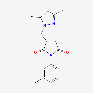 molecular formula C17H19N3O2 B14156846 3-[(3,5-Dimethylpyrazol-1-yl)methyl]-1-(3-methylphenyl)pyrrolidine-2,5-dione CAS No. 955876-68-3