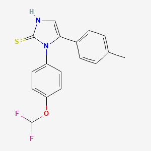 molecular formula C17H14F2N2OS B1415688 1-[4-(difluoromethoxy)phenyl]-5-(4-methylphenyl)-1H-imidazole-2-thiol CAS No. 1105189-15-8