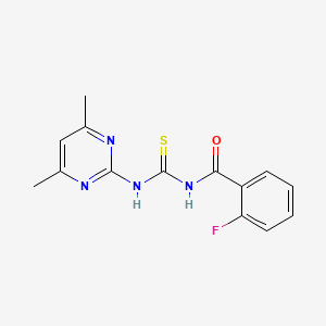 molecular formula C14H13FN4OS B14156924 N-[(4,6-dimethylpyrimidin-2-yl)carbamothioyl]-2-fluorobenzamide CAS No. 445419-16-9