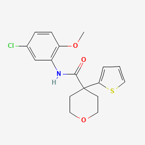 molecular formula C17H18ClNO3S B14156965 N-(5-chloro-2-methoxyphenyl)-4-thiophen-2-yloxane-4-carboxamide CAS No. 877633-65-3