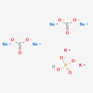 molecular formula C2HK2Na4O10P B14156968 Pentanedioic acid, 2-(3,5-dihydroxy-4-(3-(3-hydroxy-4-methoxyphenyl)-1-oxopropyl)phenoxy)- CAS No. 62152-42-5