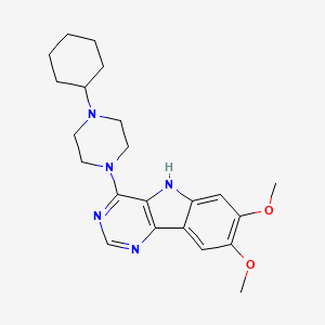 molecular formula C22H29N5O2 B14157006 4-(4-cyclohexylpiperazin-1-yl)-7,8-dimethoxy-5H-pyrimido[5,4-b]indole CAS No. 488110-30-1