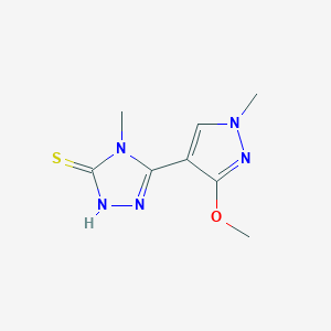 molecular formula C8H11N5OS B1415719 5-(3-methoxy-1-methyl-1H-pyrazol-4-yl)-4-methyl-4H-1,2,4-triazole-3-thiol CAS No. 1172720-70-5