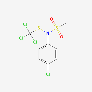 molecular formula C8H7Cl4NO2S2 B14157194 N-(4-Chlorophenyl)-N-((trichloromethyl)thio)methanesulfonamide CAS No. 3572-86-9