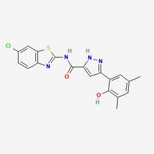 molecular formula C19H15ClN4O2S B14157199 N-(6-chloro-1,3-benzothiazol-2-yl)-5-(2-hydroxy-3,5-dimethylphenyl)-1H-pyrazole-3-carboxamide CAS No. 1187058-38-3