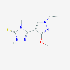molecular formula C10H15N5OS B1415720 5-(3-ethoxy-1-ethyl-1H-pyrazol-4-yl)-4-methyl-4H-1,2,4-triazole-3-thiol CAS No. 1171183-27-9