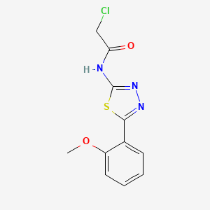 molecular formula C11H10ClN3O2S B1415721 2-氯-N-[5-(2-甲氧基苯基)-1,3,4-噻二唑-2-基]乙酰胺 CAS No. 1105192-65-1