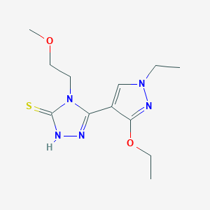 molecular formula C12H19N5O2S B1415722 5-(3-ethoxy-1-ethyl-1H-pyrazol-4-yl)-4-(2-methoxyethyl)-4H-1,2,4-triazole-3-thiol CAS No. 1170389-76-0
