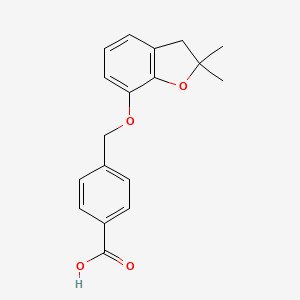 molecular formula C18H18O4 B1415726 4-{[(2,2-Dimethyl-2,3-dihydro-1-benzofuran-7-yl)oxy]methyl}benzoic acid CAS No. 1105194-08-8
