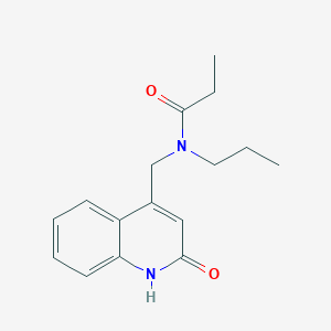 molecular formula C16H20N2O2 B14157321 N-[(2-oxo-1H-quinolin-4-yl)methyl]-N-propylpropanamide CAS No. 846029-05-8