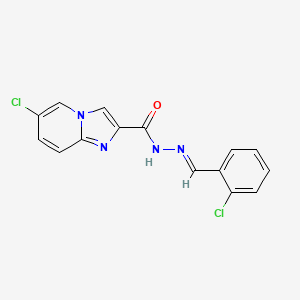 molecular formula C15H10Cl2N4O B1415739 6-Chloro-N'-[(2-chlorophenyl)methylene]imidazo[1,2-a]pyridine-2-carbohydrazide CAS No. 2197064-26-7